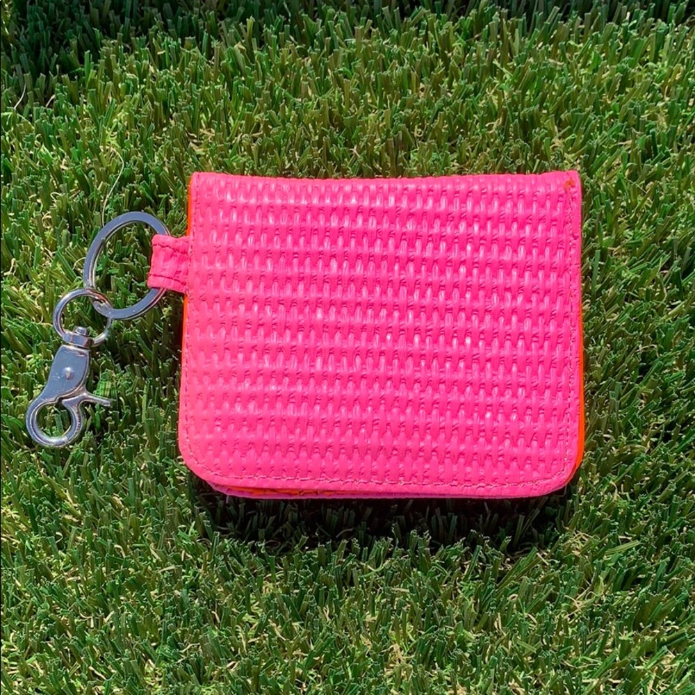 Neon Pink Keychain Wallet